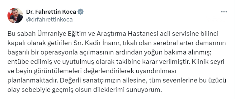 Kadir Inanır Bakan Koca