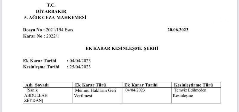 Mahkeme Karar