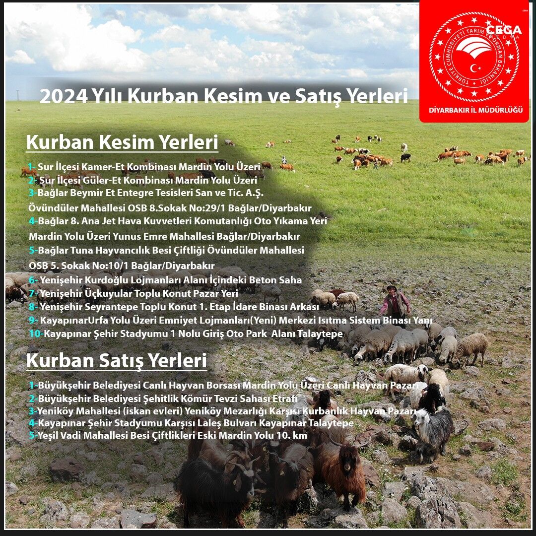2024 Yılı Kurban Kesim Ve Satış Yerleri