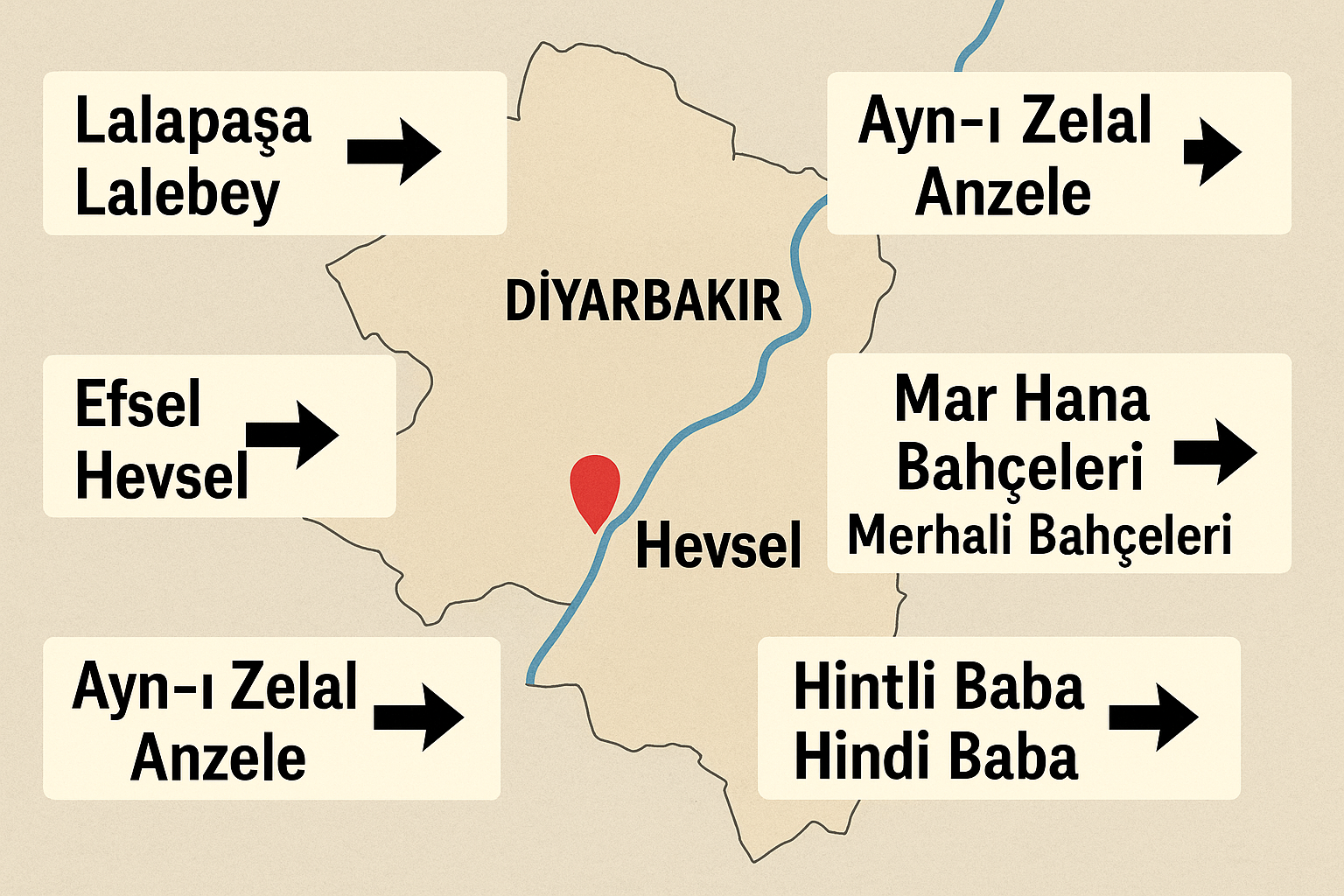 Diyarbakır’da Anzele, Hevsel, Lalebey ve Hindi Baba’nın eski adı neydi, nasıl değişti?