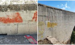Roma köprüsüne sprey boyayla yazılama
