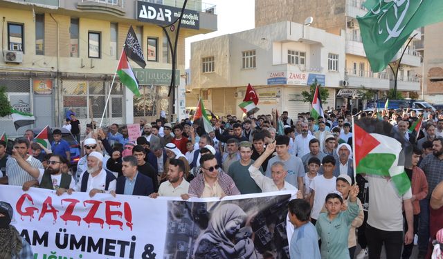Kızıltepe'de Gazze'ye destek yürüyüşü