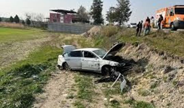 Batman'da otomobil şarampole devrildi