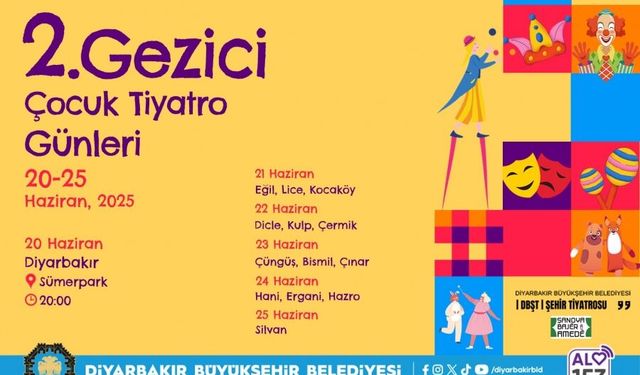 Diyarbakır’da 13 ilçede Gezici Çocuk Tiyatro Günleri