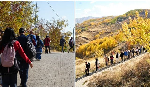 Doğaseverler sonbaharın renkleri arasında yürüdü