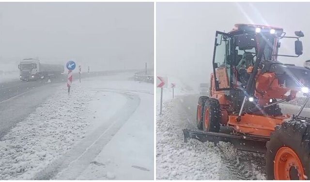 Kop Dağı’nda kar yağışı