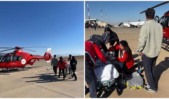 Helikopter ambulans 16 yaşındaki hasta için havalandı