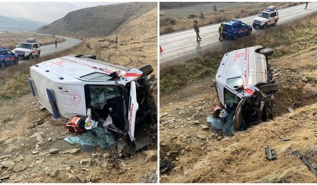 Ambulans devrildi: 3 yaralı