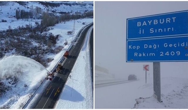 Bayburt’a kar yağdı