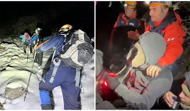 Dağda mahsur kalan 3 arkadaş kurtarıldı