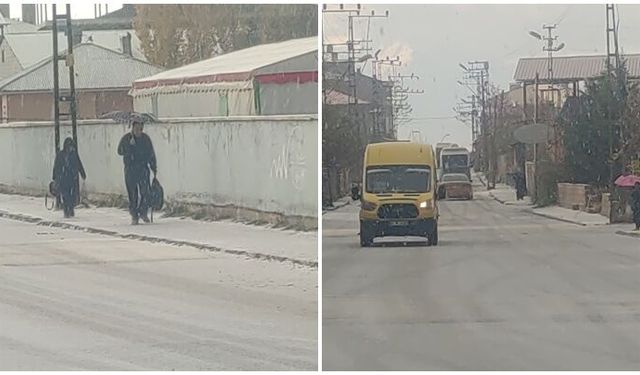 Van'da dolu yağışı