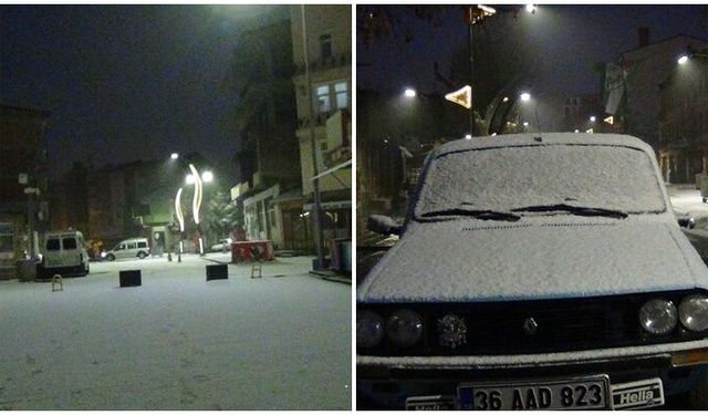 Kışın ilk gününde Kars'a kar yağdı