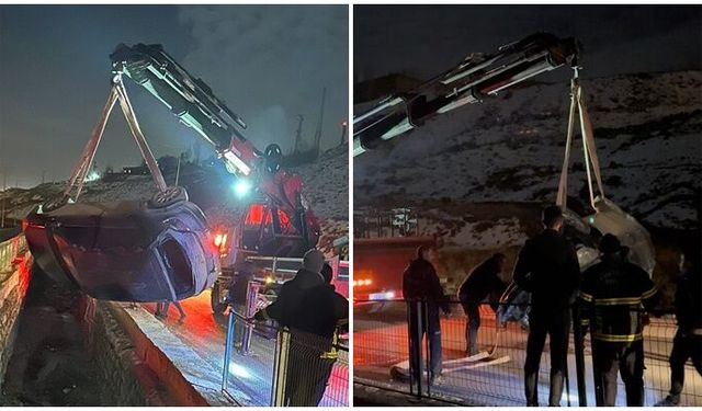 Otomobil su kanalına düştü