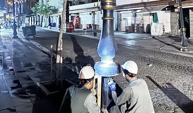 Diyarbakır Suriçi’nde gece görünümü değişiyor