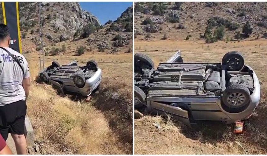 Otomobil şarampole yuvarlandı: 2 yaralı