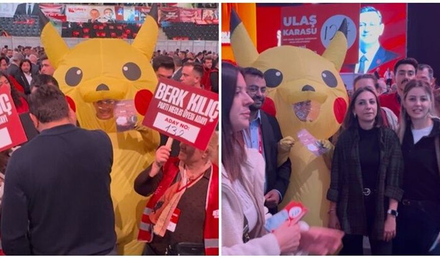 Pikachu CHP Kurultayı'nda